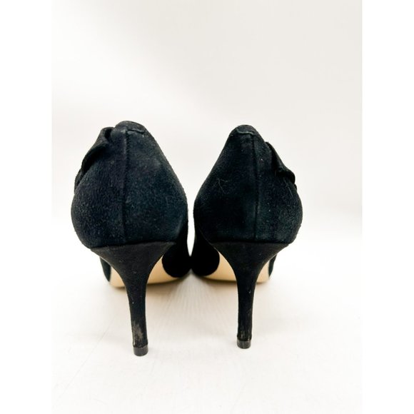 Marc Fisher Thunder Black Suede Heels Bow Pointed Toe Cocktail 7.5 - Picture 6 of 11